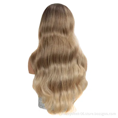 Body Wave ombre blonde lace front wig 360 lace frontal heat resistant U part long wavy synthetic hair wigs for black Women